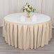 21ft Nude Pleated Polyester Table Skirt, Banquet Folding Table Skirt