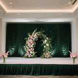 Portable Stage Skirt Hunter Emerald Green Polyester Platform Skirting Cloth for Events, Performances
