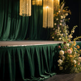 Portable Stage Skirt Hunter Emerald Green Polyester Platform Skirting Cloth for Events, Performances