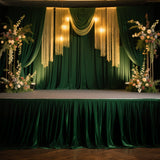 Portable Stage Skirt Hunter Emerald Green Polyester Platform Skirting Cloth for Events, Performances