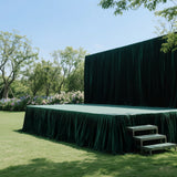 Portable Stage Skirt Hunter Emerald Green Polyester Platform Skirting Cloth for Events, Performances