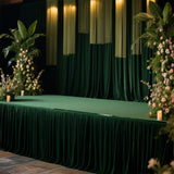 Portable Stage Skirt Hunter Emerald Green Polyester Platform Skirting Cloth for Events, Performances & Wedding Staging - 48"x20ft