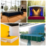 Portable Stage Skirt White Polyester Platform Skirting Cloth for Events, Performances Wedding Stage