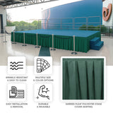 Portable Stage Skirt Hunter Emerald Green Polyester Platform Skirting Cloth for Events, Performances & Wedding Staging - 16"x10ft