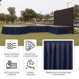 Portable Stage Skirt Navy Blue Polyester Platform Skirting Cloth for Events, Performances & Wedding