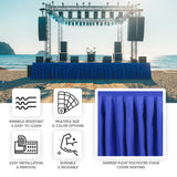 Portable Stage Skirt Royal Blue Polyester Platform Skirting Cloth for Events, Performances & Wedding