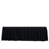 Black pleated skirt with elastic waistband on white background#whtbkgd