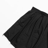 Black pleated midi skirt on white background, fashion product photo#whtbkgd
