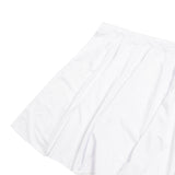 White pleated midi skirt on a clean white background#whtbkgd