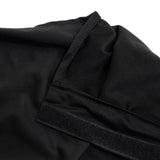 Black ribbed fabric texture with Velcro edge detail