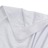 White fabric close-up with stitched seam and folded textile texture