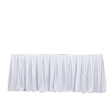 White pleated table skirt for event or banquet decor#whtbkgd
