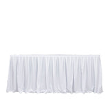 White pleated table skirt for events and banquet tables#whtbkgd