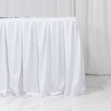 White round table skirt for event and wedding decor