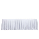 White pleated table skirt for event and banquet tables#whtbkgd
