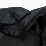 Close-up of black fabric with seams and velcro fastening