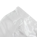 White satin fabric close-up on a plain background
