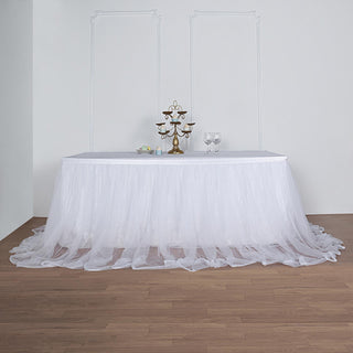 Elegant White Table Skirt for Stunning Event Decor