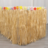 Enhance Your Party Decor with the Natural Raffia Grass Table Skirt