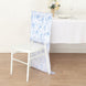 White Blue Satin Chiavari Chair Slipcover With Chinoiserie Floral Print, Wedding Chair Back Cover
