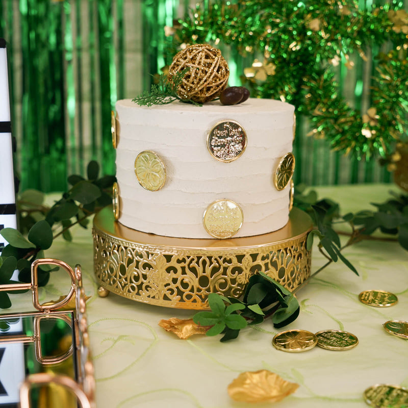 St. Patrick's Day dessert table with gift boxes