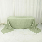 90x156inch Sage Green Accordion Crinkle Taffeta Rectangular Tablecloth