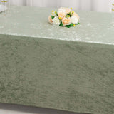 Sage Green Crushed Velvet Stretch Fitted Rectangular Table Cover - 6ft