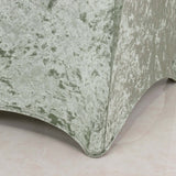 Sage Green Crushed Velvet Spandex Stretch Wedding Chair Cover With Foot Pockets