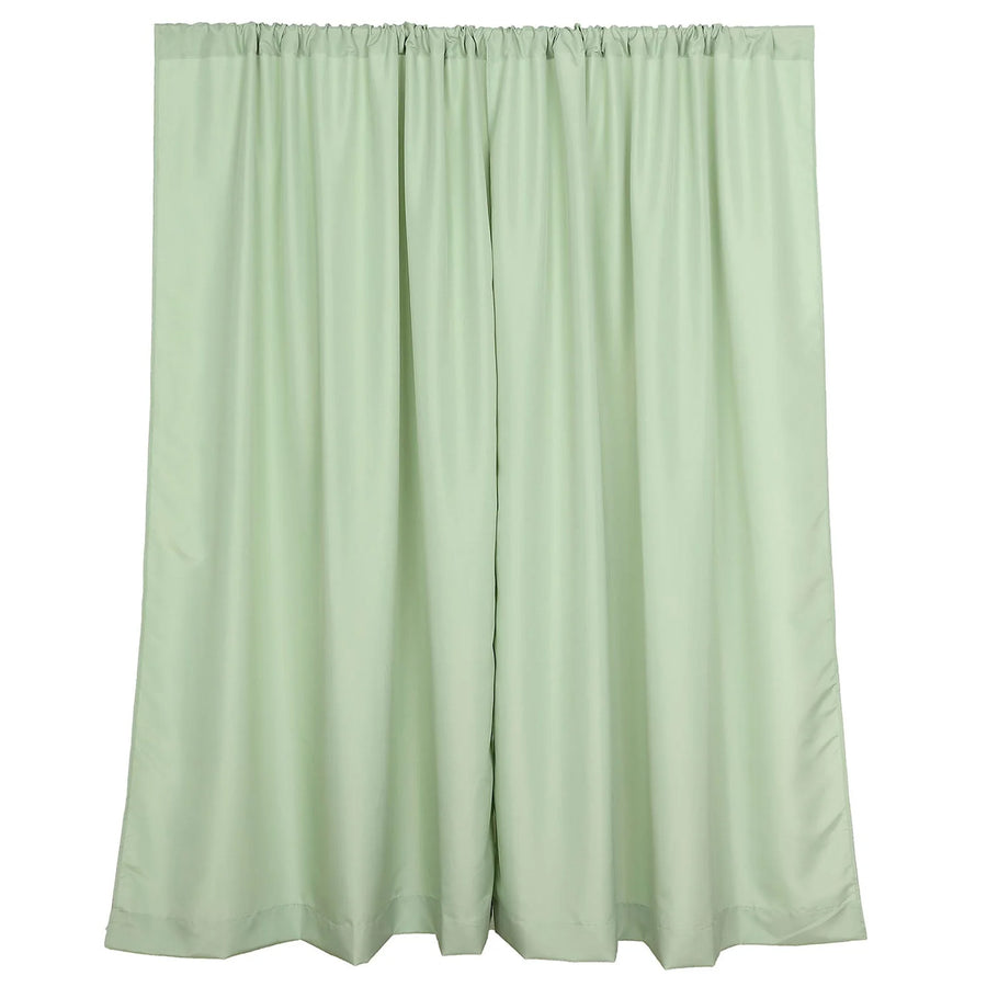 2 Pack Sage Green Polyester Event Curtain Drapes, 10ftx8ft Backdrop Event Panels With Rod Pockets