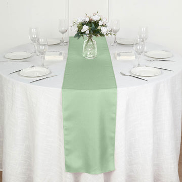 12"x108" Sage Green Polyester Table Runner