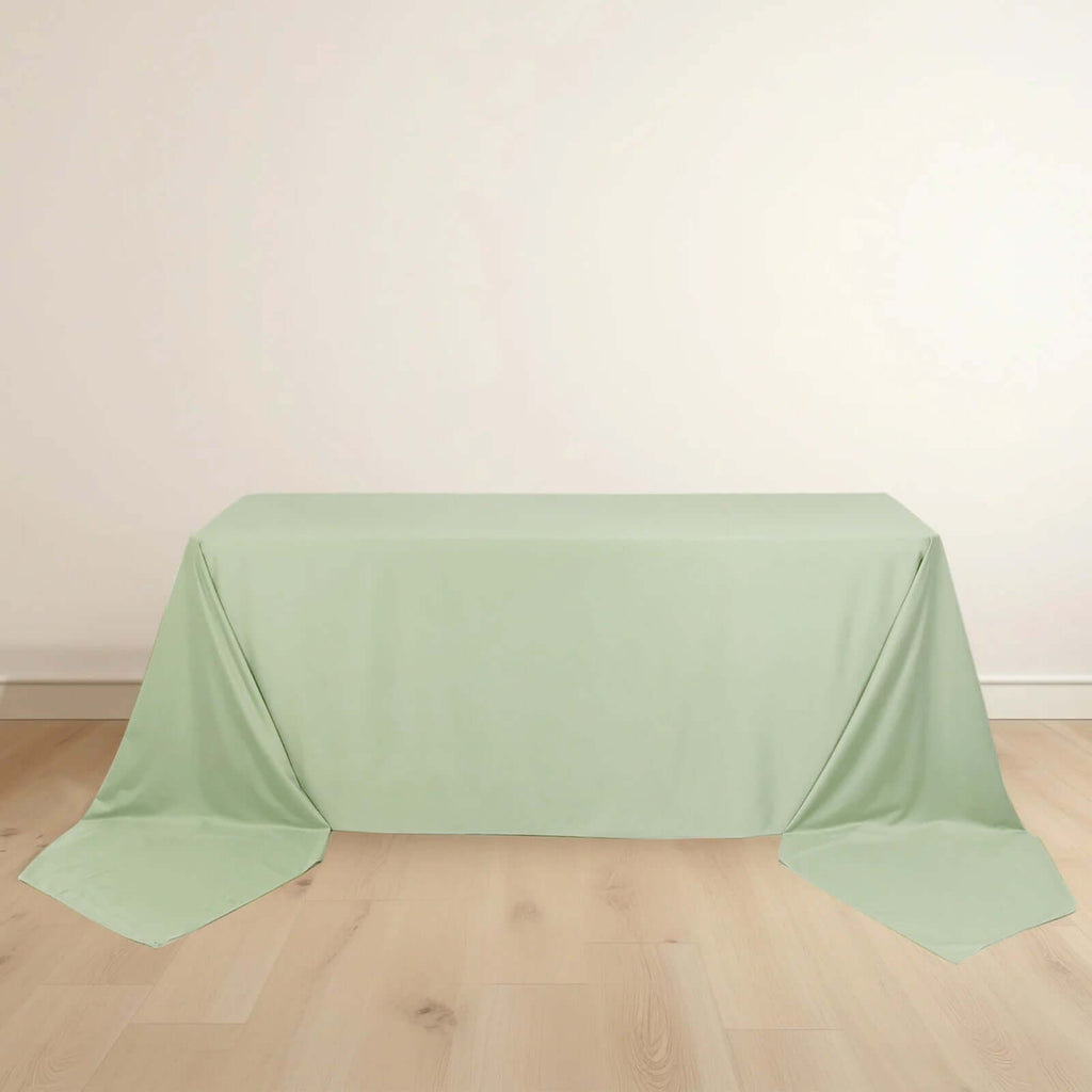 90x156 In Sage Green Scuba Tablecloth | tableclothsfactory.com