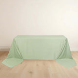 90x156inch Sage Green Premium Scuba Wrinkle Free Rectangular Tablecloth, Seamless Scuba Polyester