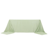 90x156inch Sage Green Premium Scuba Wrinkle Free Rectangular Tablecloth, Seamless Scuba Polyester