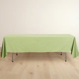 60"x102" Sage Green Premium Scuba Wrinkle Free Rectangular Tablecloth, Seamless Scuba Polyester