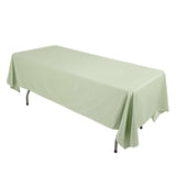 60"x102" Sage Green Premium Scuba Wrinkle Free Rectangular Tablecloth, Seamless Scuba Polyester