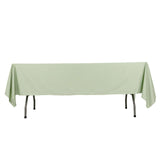 60"x102" Sage Green Premium Scuba Wrinkle Free Rectangular Tablecloth, Seamless Scuba Polyester