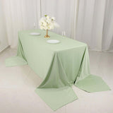 90x156inch Sage Green Premium Scuba Wrinkle Free Rectangular Tablecloth, Seamless Scuba Polyester