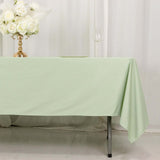 60"x102" Sage Green Premium Scuba Wrinkle Free Rectangular Tablecloth, Seamless Scuba Polyester