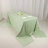 90x156inch Sage Green Premium Scuba Wrinkle Free Rectangular Tablecloth, Seamless Scuba Polyester