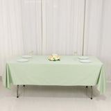 60"x102" Sage Green Premium Scuba Wrinkle Free Rectangular Tablecloth, Seamless Scuba Polyester