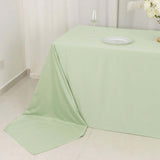 90x156inch Sage Green Premium Scuba Wrinkle Free Rectangular Tablecloth, Seamless Scuba Polyester