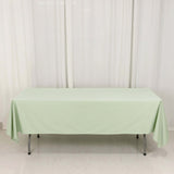 60"x102" Sage Green Premium Scuba Wrinkle Free Rectangular Tablecloth, Seamless Scuba Polyester