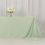 Sage Green Premium Scuba Wrinkle Free Rectangular Tablecloth, Seamless Scuba Polyester Tablecloth