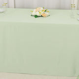 90x156inch Sage Green Premium Scuba Wrinkle Free Rectangular Tablecloth, Seamless Scuba Polyester