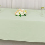 60"x102" Sage Green Premium Scuba Wrinkle Free Rectangular Tablecloth, Seamless Scuba Polyester