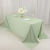 Sage Green Premium Scuba Wrinkle Free Rectangular Tablecloth, Seamless Scuba Polyester Tablecloth