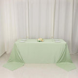 90x156inch Sage Green Premium Scuba Wrinkle Free Rectangular Tablecloth, Seamless Scuba Polyester