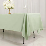 60"x102" Sage Green Premium Scuba Wrinkle Free Rectangular Tablecloth, Seamless Scuba Polyester