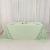 Sage Green Premium Scuba Wrinkle Free Rectangular Tablecloth, Seamless Scuba Polyester Tablecloth