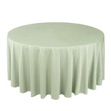 120inch Sage Green Premium Scuba Round Tablecloth, Seamless Scuba Polyester Tablecloth